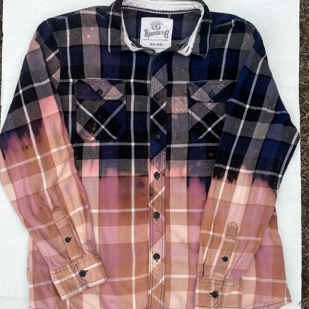 Bleached Out Rustic Roebuck Flannel!!